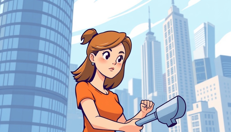 Home cleaning services in Mississauga with woman vacuuming illustration.