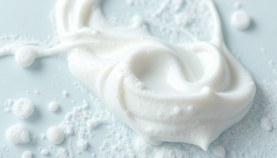 Shaving cream cleaning a surface with visible foam texture.