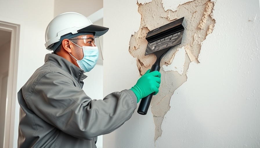Professional repairing water-damaged wall, emphasizing the importance of professional repairs for leaks.