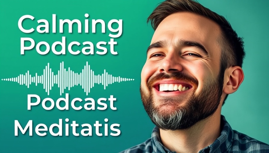 Guided meditation flow state podcast cover with calming visuals.