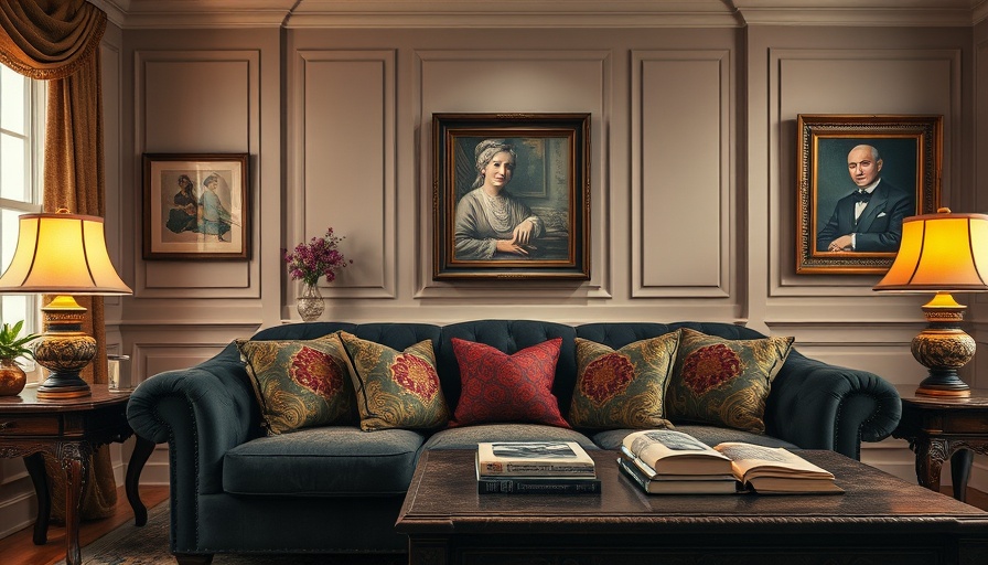 Elegant living room with paint colors that layer beautifully, featuring a dark sofa and vibrant cushions.