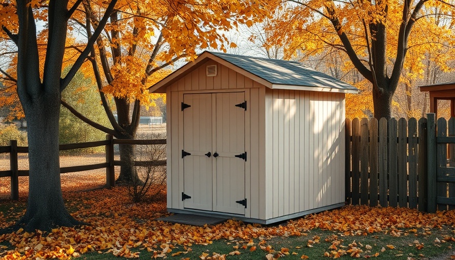 Build a stable shed on a sloped garden surrounded by autumn leaves.
