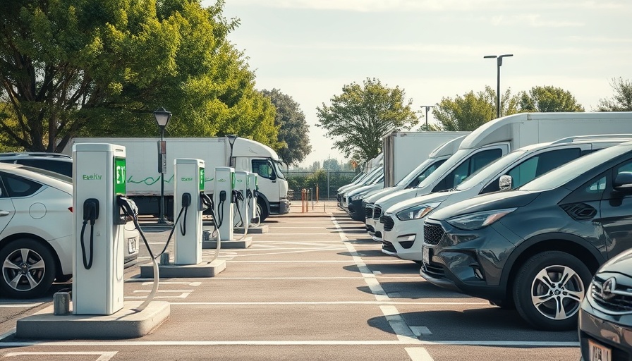 EV chargers with electric cars promoting reduced air pollution.
