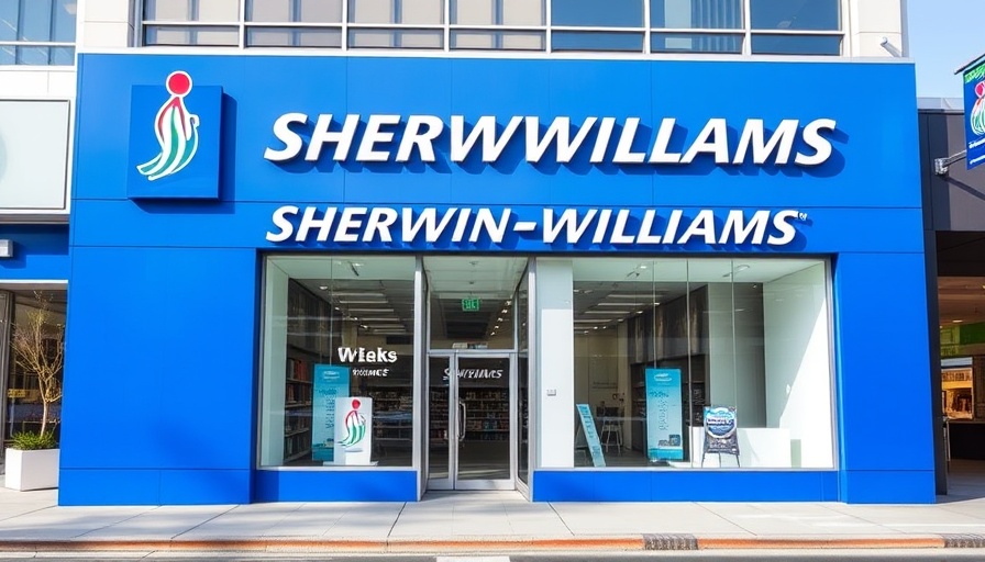 Sherwin-Williams storefront with logo, showcasing 2026 Sherwin Williams Color Trends.
