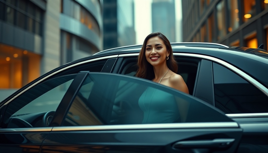 Corporate image with chauffeured cars, elegant setting