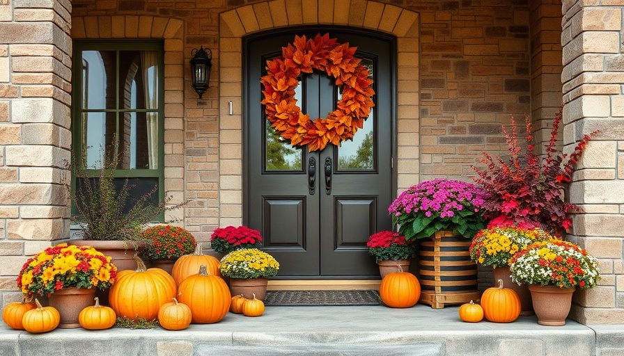 Charming fall winter porch decor ideas with wreath and pumpkins.