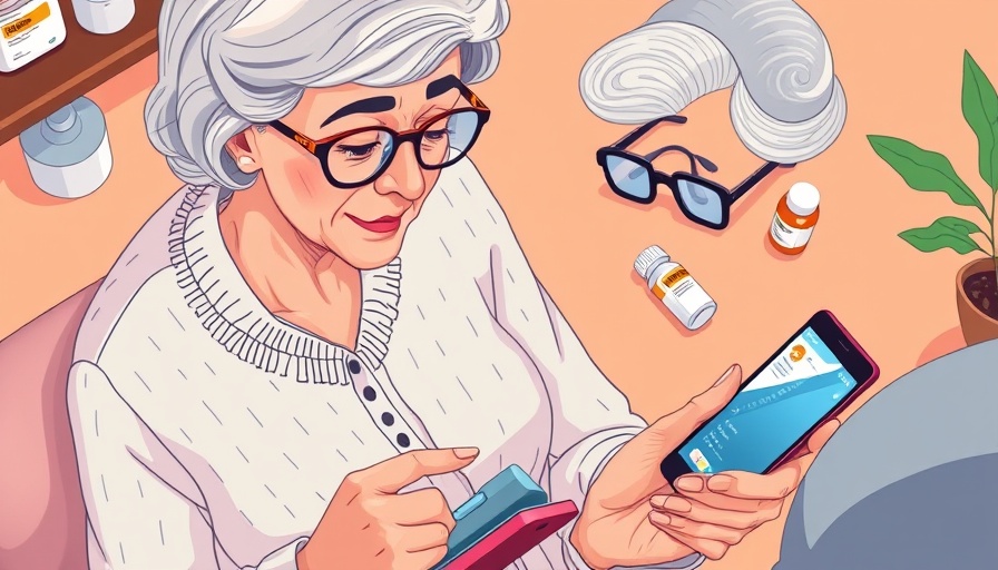 SmartThings Family Care feature illustration showing elderly care and digital interface.