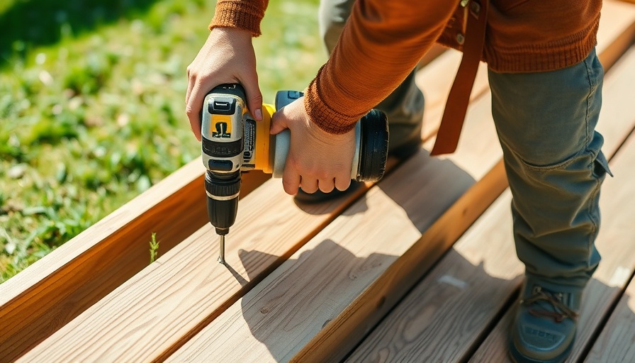 Carpenter building a deck, showcasing best deck company choice.