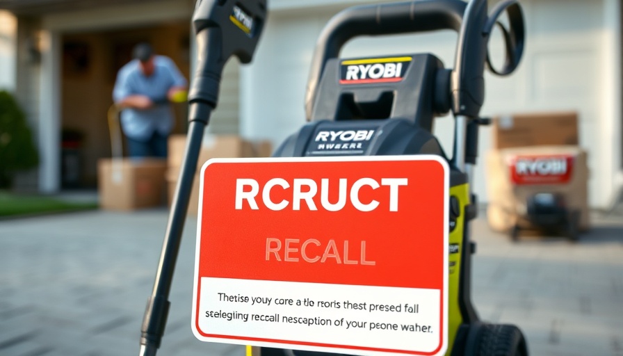 Ryobi pressure washer recall alert in driveway setting