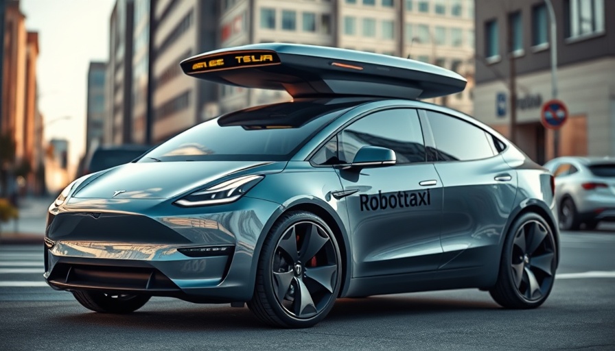 Tesla with Robotaxi branding design