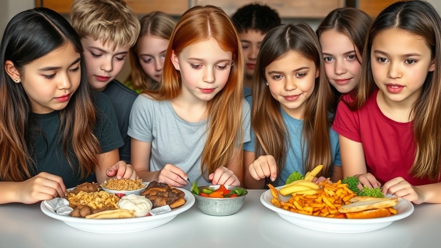 Teens evaluating healthy vs unhealthy meals for weight loss with GLP-1 medications.