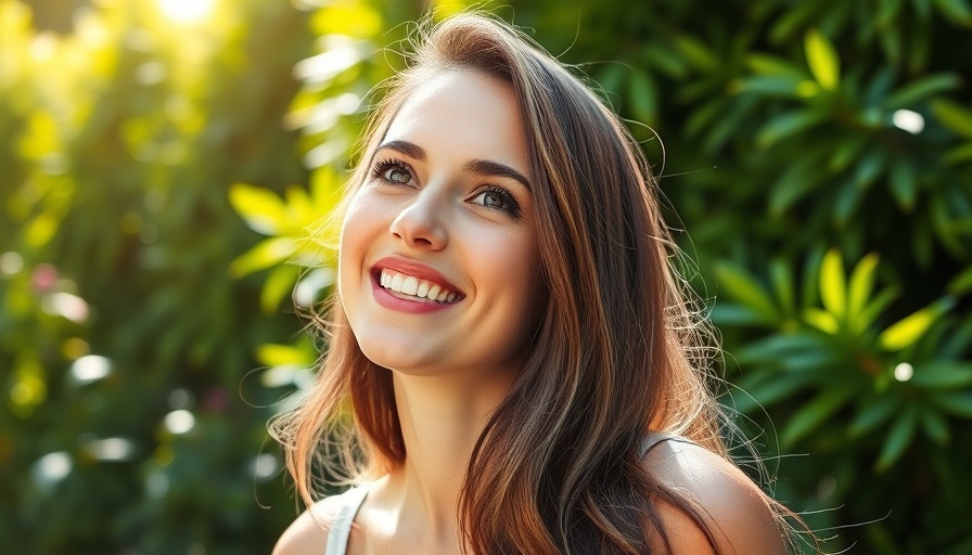 Smiling woman enjoying a sunny outdoor moment, mid-life hormone therapy.