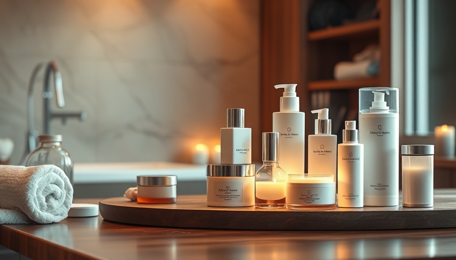 Serene spa with personalized skincare products elegantly arranged.