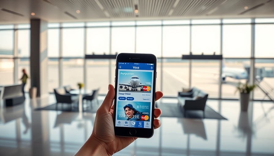 Visa Airport Companion app in a modern airport lounge setting.