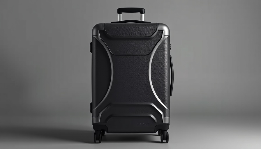 Sleek modern carry-on suitcase with a luminous textured finish.