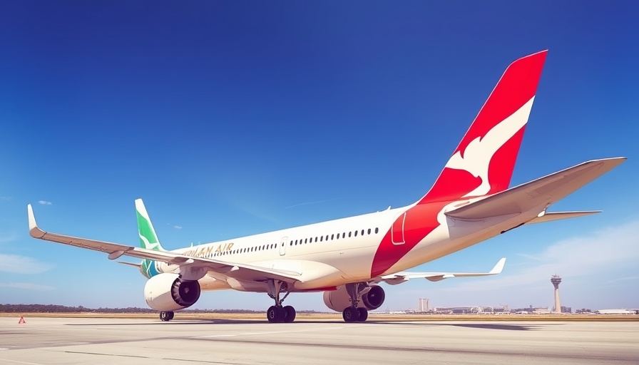 Airplane showcasing reciprocal frequent flyer accrual with Oman Air and Qantas.