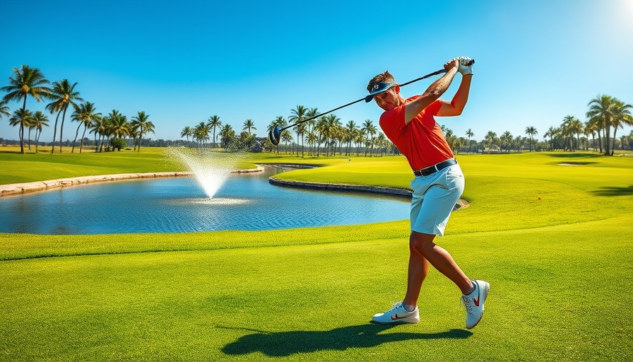 Man golfing at Playitas Sports Resort in Fuerteventura under a bright sky.