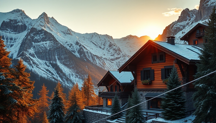Tailor-made Alpine escape for U.S. travelers: beautiful chalet at sunset.