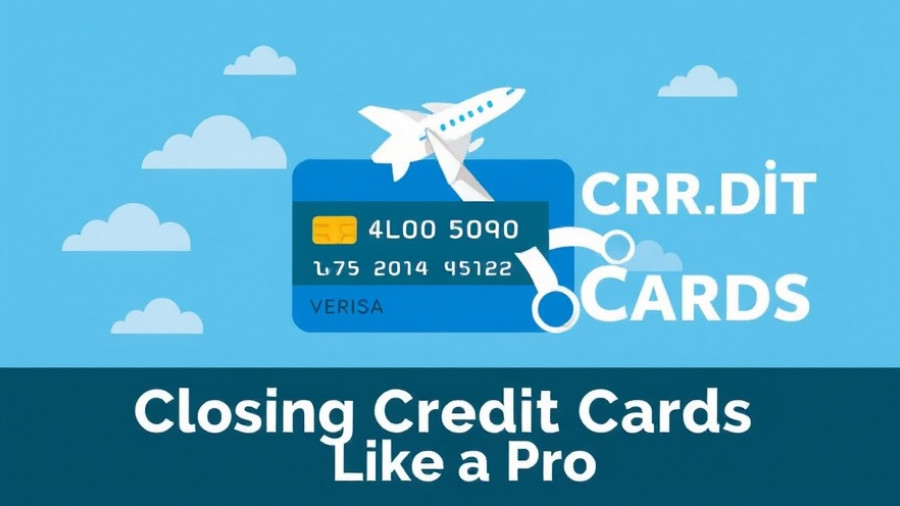 Tips for closing credit cards illustrated with airplane and card cutting.