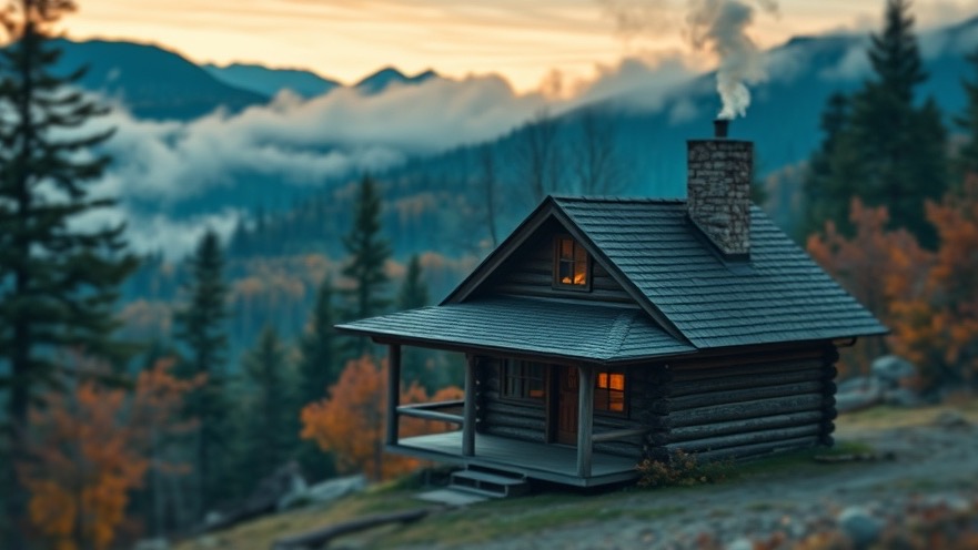 Rustic log cabin in mountains, perfect for family travel adventures this Thanksgiving.