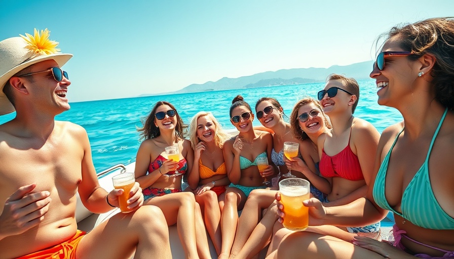 Memorable travel moments: friends enjoying drinks on a boat.