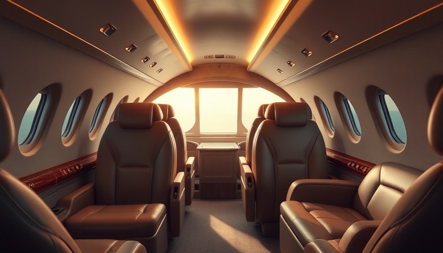 Luxurious private jet interior for private jet journeys