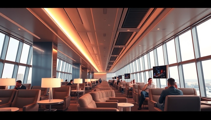 Modern TAP Air Portugal lounge Miami ambiance.
