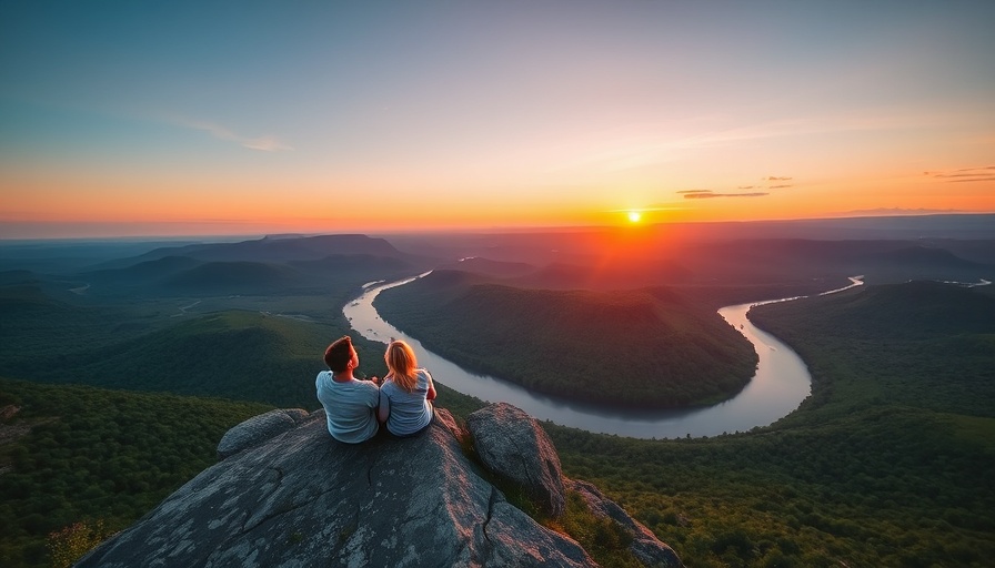 Couple enjoys sunset view over lush valley, related to Komodo liveaboard diving.