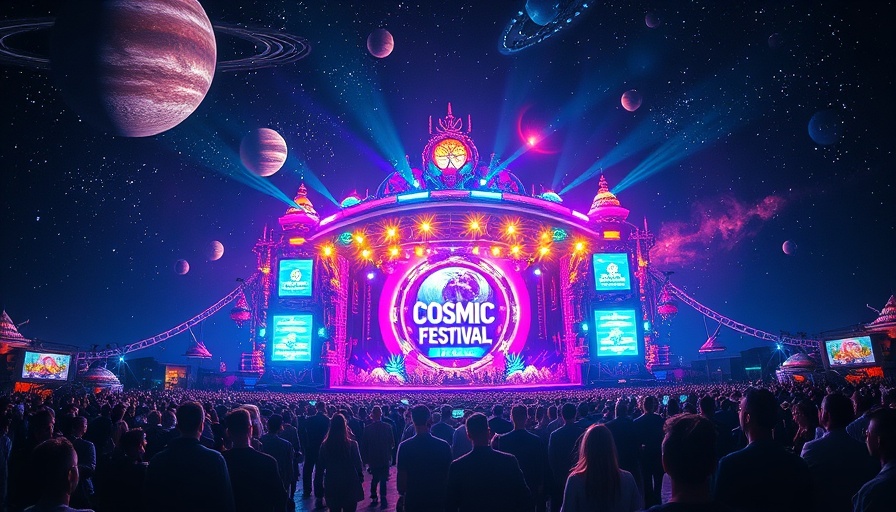 GRiZ festival cosmic poster with vibrant colors and futuristic design.