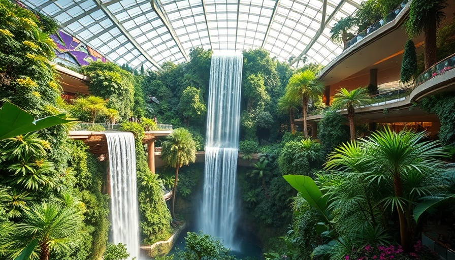 Spectacular Jewel Changi Airport waterfall and greenery, things to do in Changi Airport.