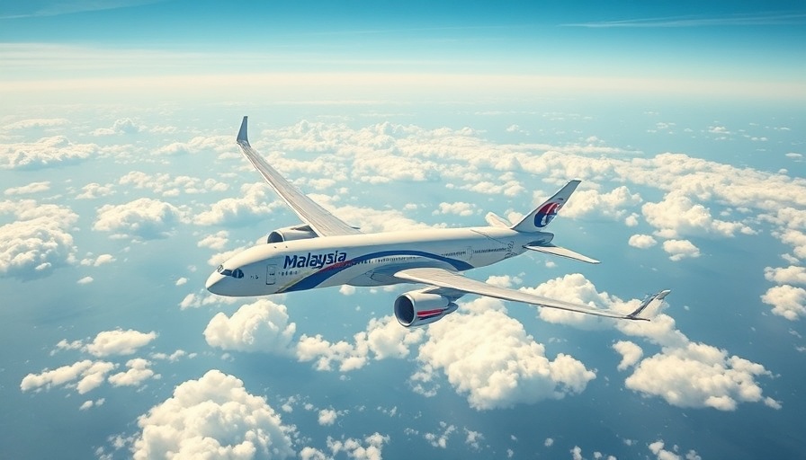 Malaysia Airlines aircraft cruising through clear skies.