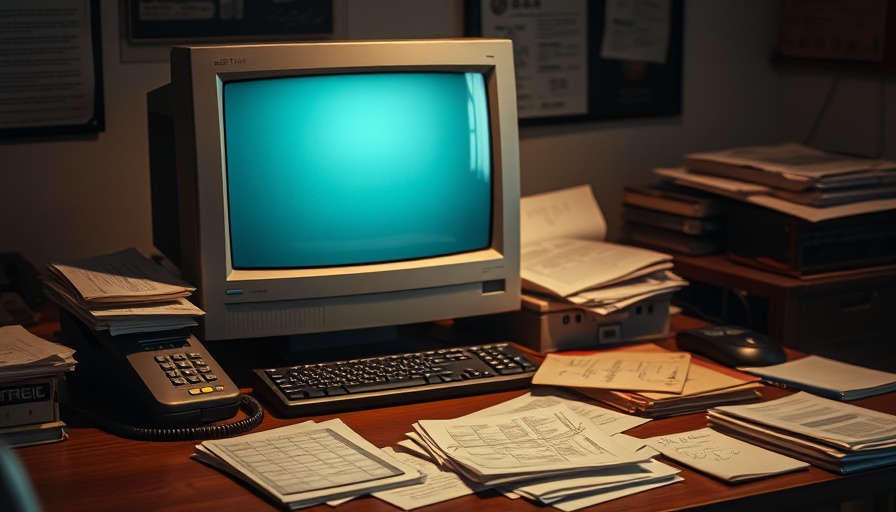Retro workspace with 90s tech, reflecting charter sales stuck in the 90s.