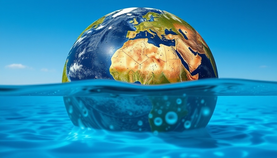 Symbolic image of Global Water Waste Crisis with cracked Earth in water.