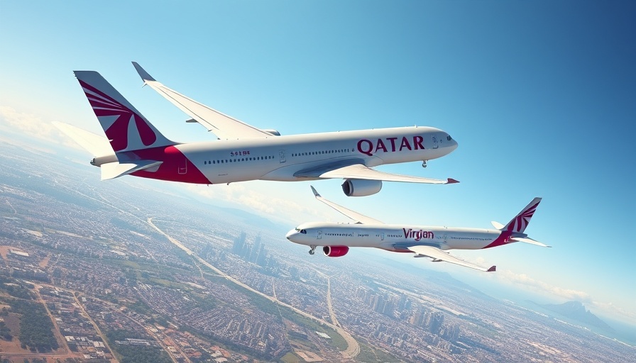Qatar Airways and Virgin Australia aircrafts in partnership flight.