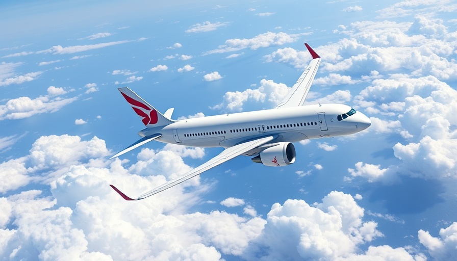 Airplane flying high above clouds in clear sky, travel news.