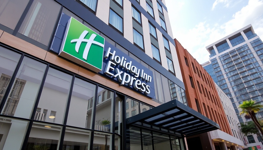 Modern Holiday Inn Express Sion facade with glass windows and clear sky.