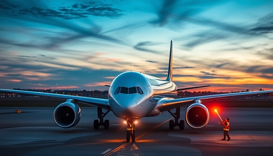 Lufthansa A350 long-haul aircraft being guided by ground crew at dusk.