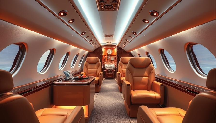 Luxurious private jet interior for an exclusive private air experience.