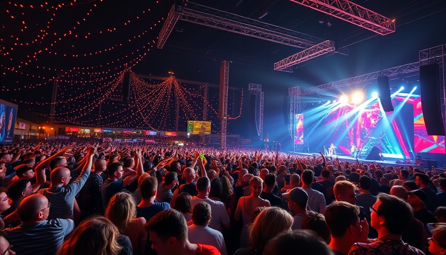 Crowd at a Lady Gaga concert, showcasing tourism impact.