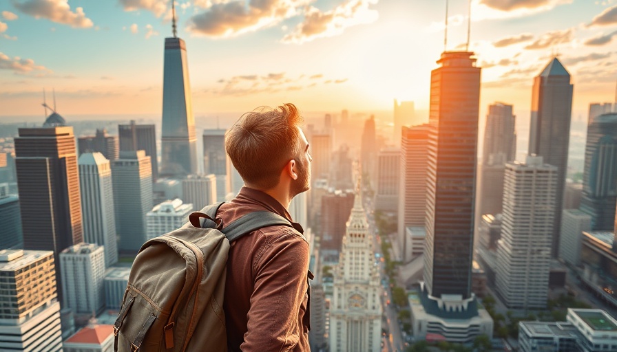 Traveler with backpack overlooking skyline, travel news this week.