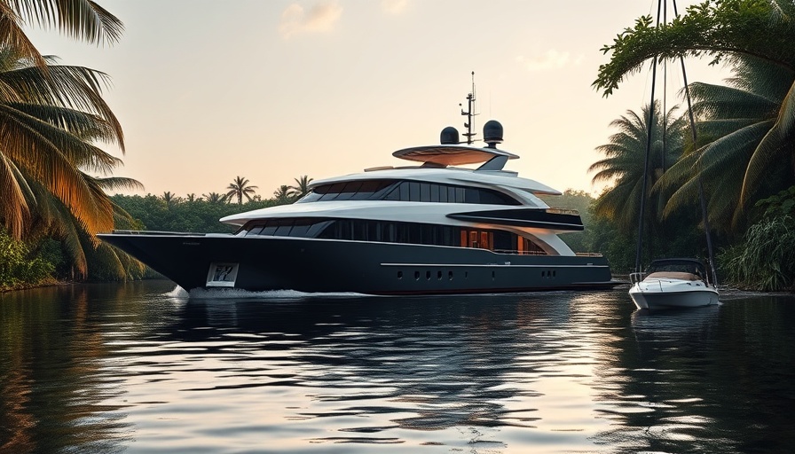 Modern Amazon explorer yacht in Peru cruising through lush jungle waters.
