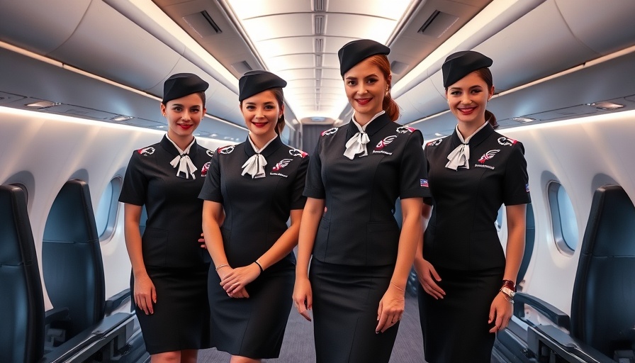 Air New Zealand flight attendants showcasing new uniform indoors.