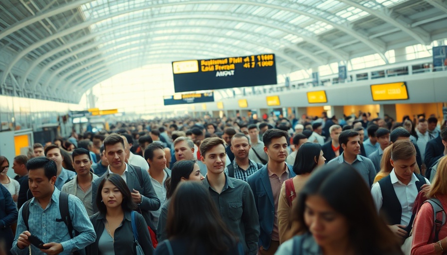 Travel News: Bustling airport terminal with travelers exploring.