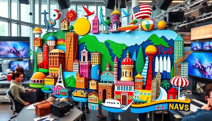 Vibrant travel news collage with diverse destinations.