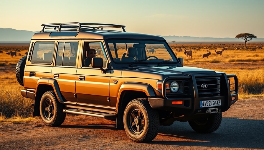 Luxurious off-road safari vehicle in nature reserve