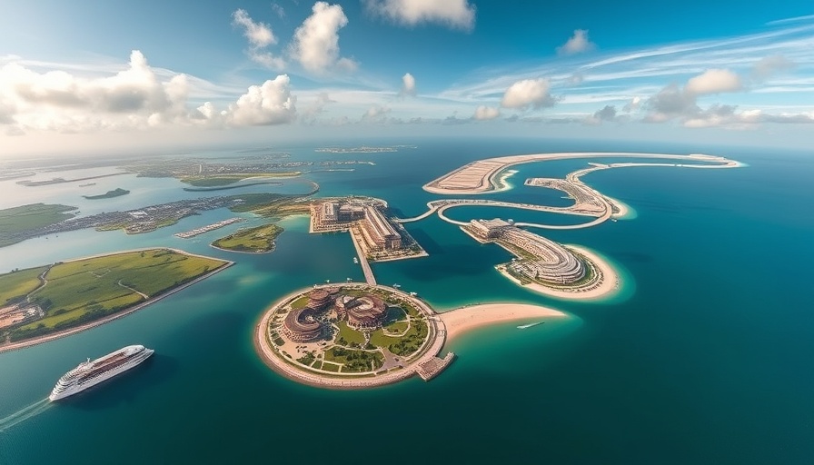 Aerial view highlighting record-breaking visitation on Yas Island and Saadiyat Island