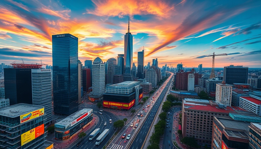 Aerial cityscape illustrating vibrant travel news scene.