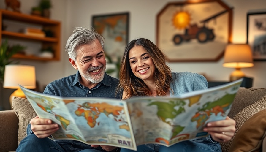 Couple reviewing travel protection plans at home.