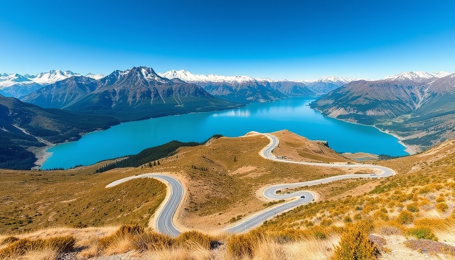 Expansive mountain landscape showing a scenic view for a story for adventure.
