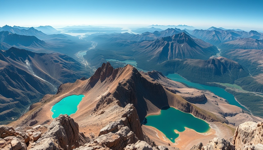 Stunning mountain landscape with turquoise lakes, travel adventure ideas